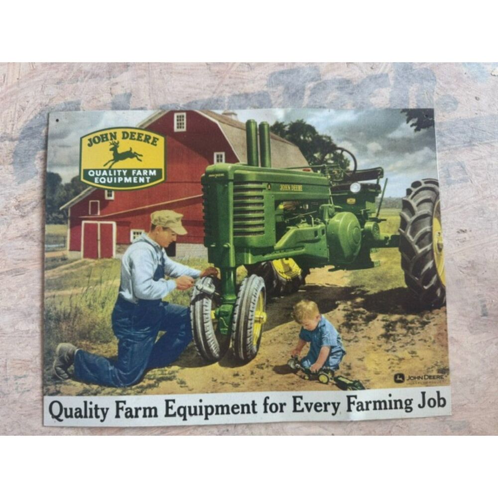 John Deere Quality Farm Equipment Metal Wall Sign Vintage/Retro Horizontal